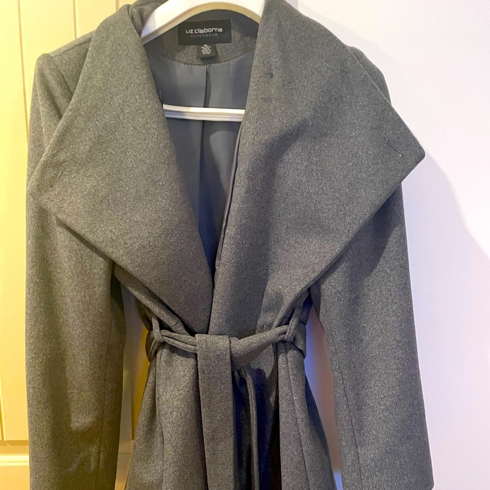 COPY - Size: XL Liz Claiborne Gray Peacoat with belt